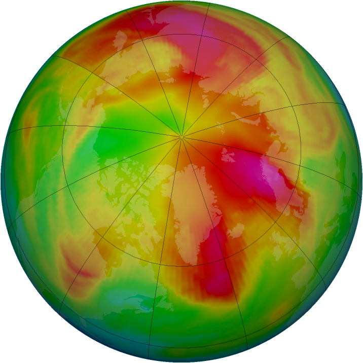 Arctic ozone map for 11 February 1981